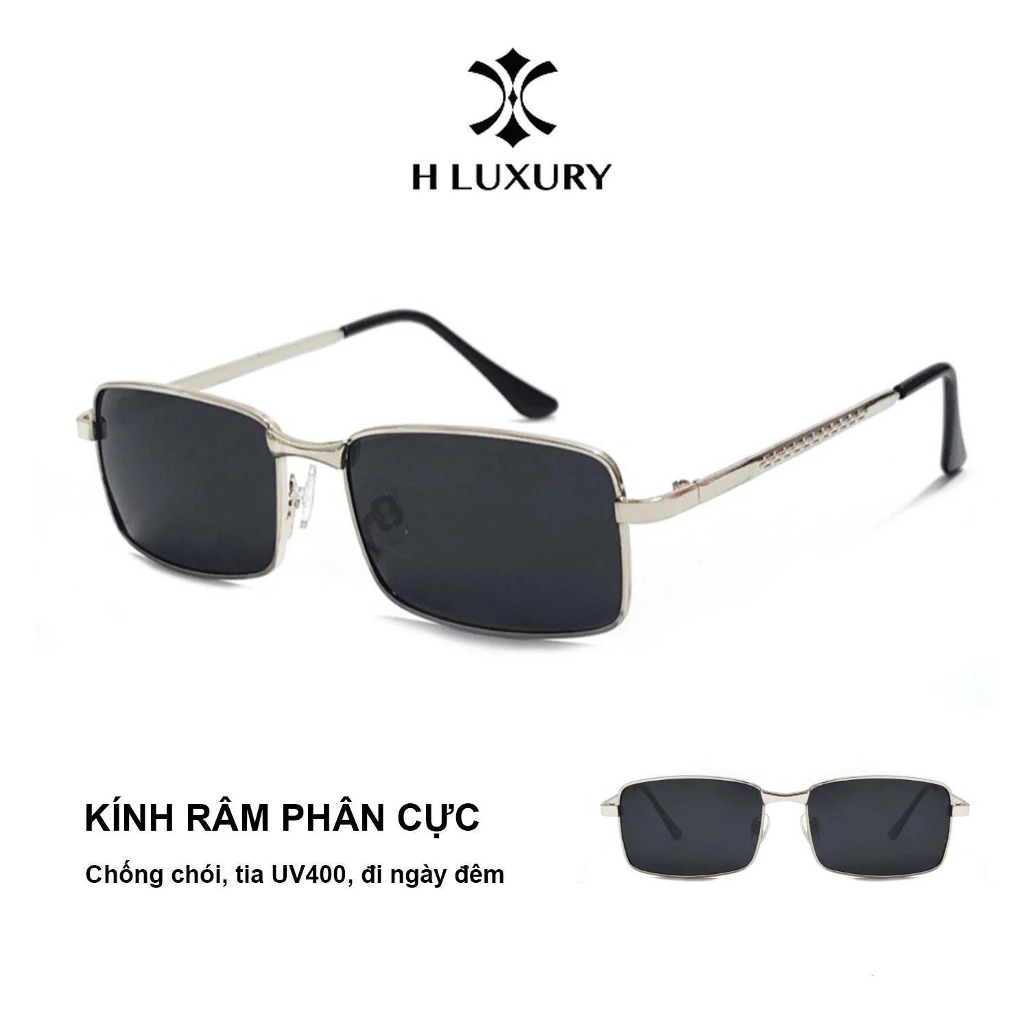 Kính râm phân cực cho nam form nhỏ, kính râm thời trang cho nam nữ V13