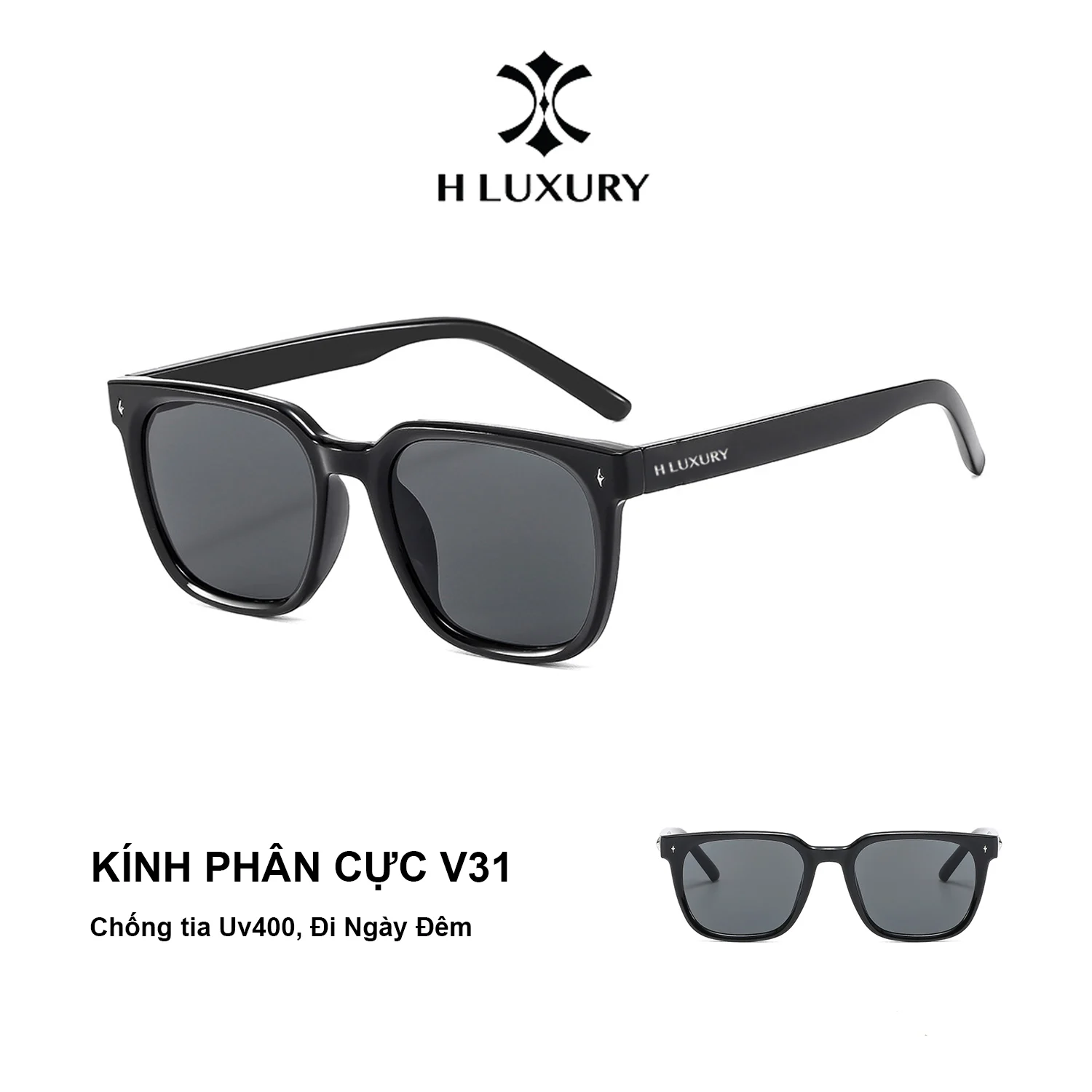Kính râm thời trang nam nữ V31 H Luxury - Chống tia Uv - Chống chói lóa - Kính thời trang nam nữ
