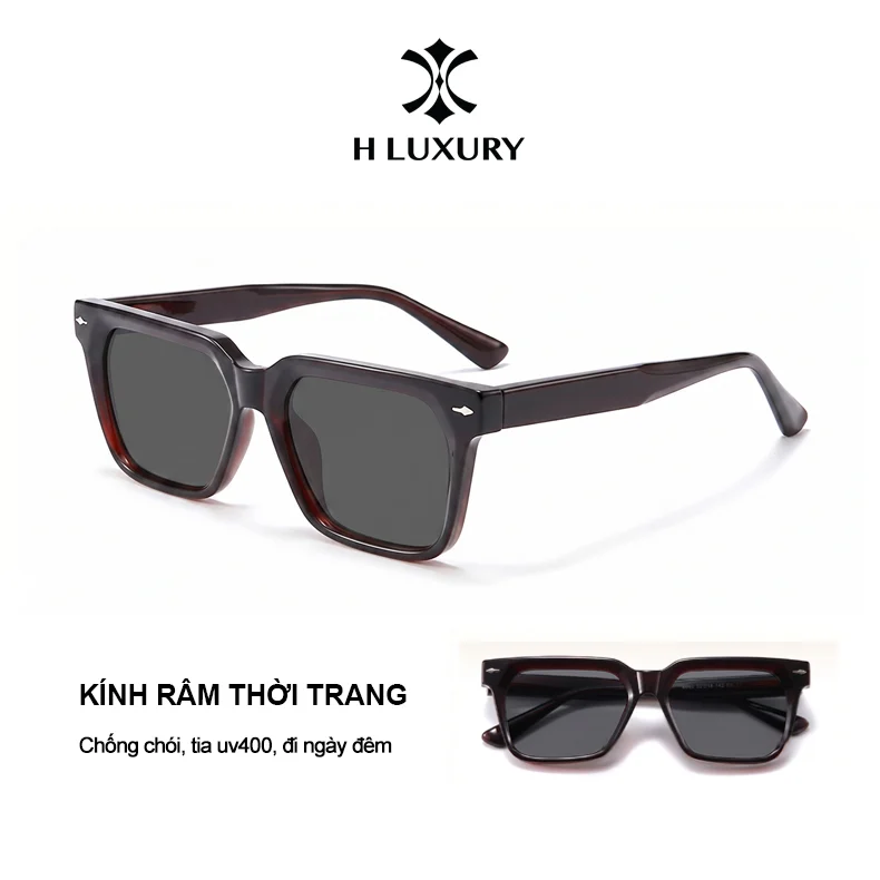 Kính râm phân cực thời trang nam nữ tròng vuông V20 Chống tia Uv, chống chói lóa - Gọng hợp kim và Acetate đẹp cao cấp