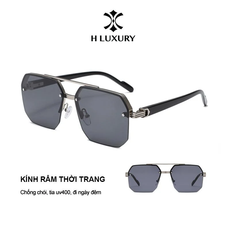 Kính râm thời trang nam nữ H Luxury V5, gọng vuông kiểu mới dành cho nam nữ