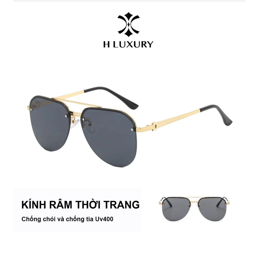 Kính râm phi công V4 cho nam nữ chống chói & tia UV, gọng kim loại cao cấp